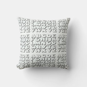 Coussin Enfants Alphabet noir blanc