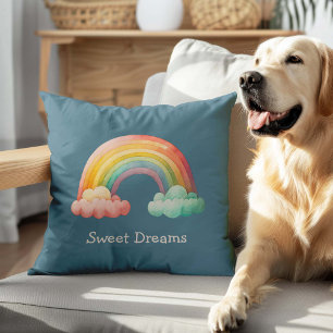 Coussin Enfants Arc-en-ciel Fantaisiste Pastel dans les Nu
