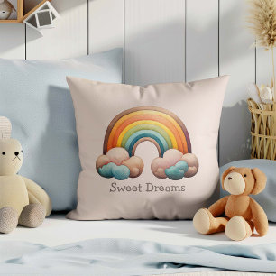 Coussin Enfants Arc-en-ciel Pastel Fantaisiste dans les Nu