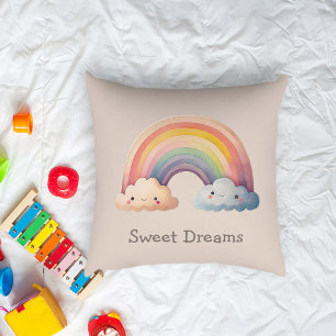 Coussin Enfants Arc-en-ciel Pastel Fantaisiste dans les Nu