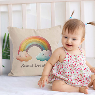 Coussin Enfants Arc-en-ciel Pastel Fantaisiste dans les Nu