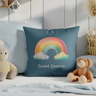 Coussin Enfants Arc-en-ciel Pastel Fantaisiste dans les Nu