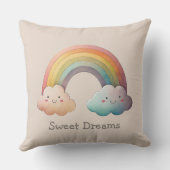 Coussin Enfants Arc-en-ciel Pastel Fantaisiste dans les Nu (Verso)