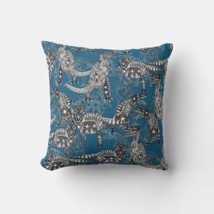 Coussin Enfants du Crétacé tardif ~ bleu