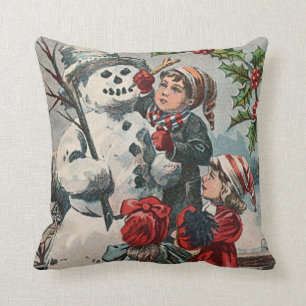 Coussin Enfants faisant Snowman Holly