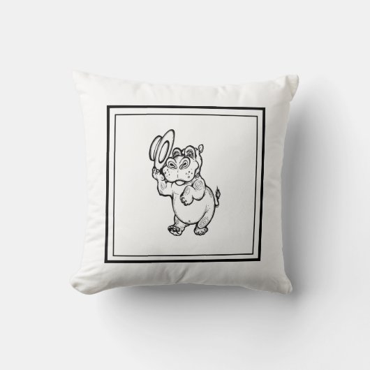 Coussin Enfants Hippopotame de naissance moderne garçon po (Recto)