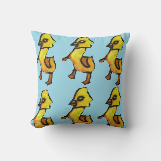 Coussin Enfants mignons Canards de Pâques en poudre bleu c (Recto)
