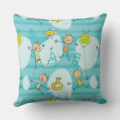 Coussin Enfants mignons jouant sur le motif de plage (Verso)