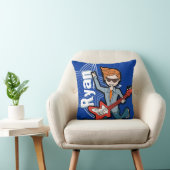 Coussin Enfants nom rockstar guitare garçon bleu clair cou (Chaise)