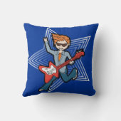 Coussin Enfants nom rockstar guitare garçon bleu clair cou (Verso)