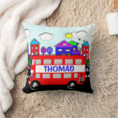 Coussin Enfants personnalisées Big Red Bus (Couverture)