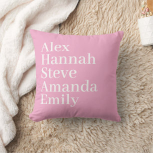 Coussin Enfants personnalisés Nom Famille moderne lumière