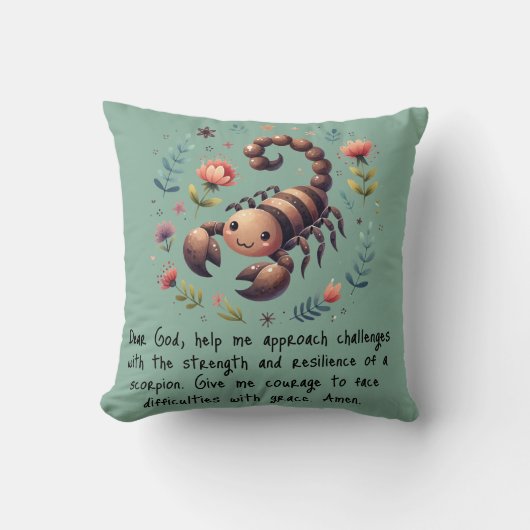 Coussin Enfants prière chrétienne Woodland Scorpion sur ve (Recto)