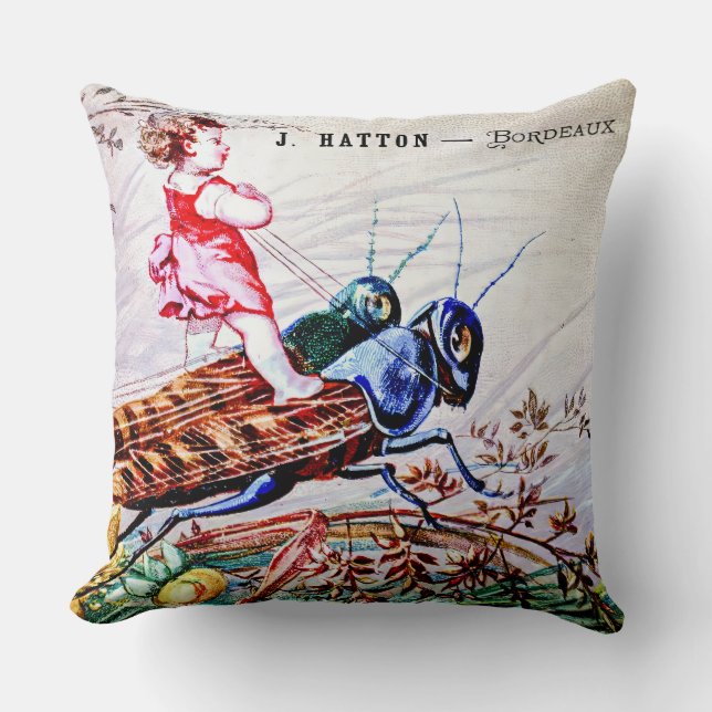 Coussin Enfants Riding Grasshoppers (Recto)