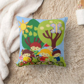 Coussin Enfants sur des vélos (Couverture)