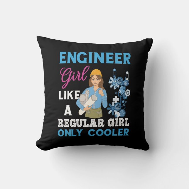 Coussin Engineer Proud Engineer Girl (Recto)