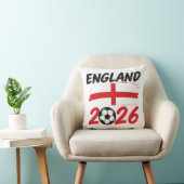Coussin England 2026 Soccer Fan Design, Cross and Football (Chaise)