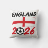 Coussin England 2026 Soccer Fan Design, Cross and Football (Verso)