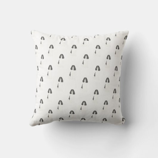 Coussin English Springer Spaniel (Noir et Blanc) (Verso)