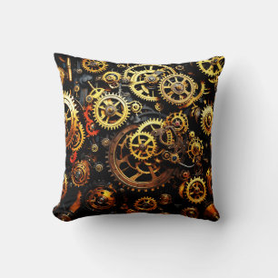 Coussin Engrenages mécaniques Steampunk 1004