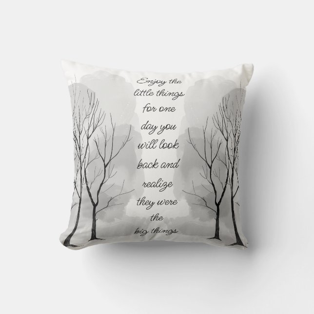 Coussin Enjoy Little Things Inspirational Life Quote (Recto)