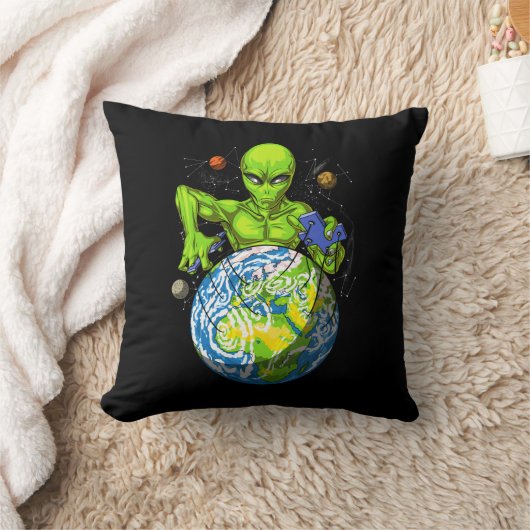 Coussin Enlèvement Alien Planète spatiale Conspiration OVN (Couverture)