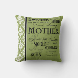 Coussin Énonciations modernes des textes de mère de nuag