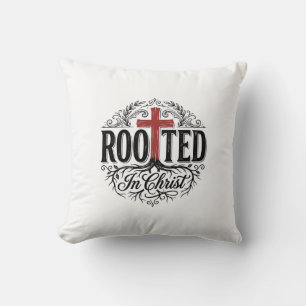 Coussin Enraciné dans le design de croix chrétienne vintag