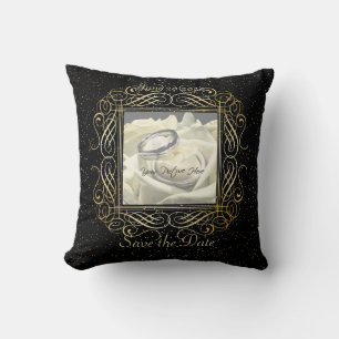 Coussin Enregistrer la date Elegant Gold Foil Dots Look Sc
