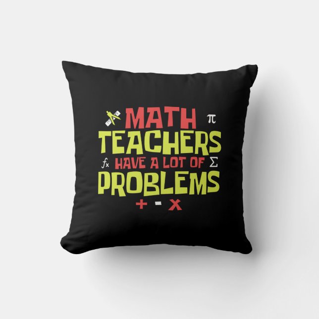 Coussin Enseignant drôle en mathématiques - Beaucoup de pr (Recto)
