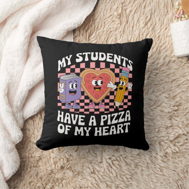 Coussin Enseignant Mes Étudiants Ont Une Pizza De Mon Coeu (Couverture)