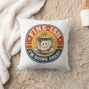 Coussin Enseigne à café « Presque parfait » vintage – Tass
