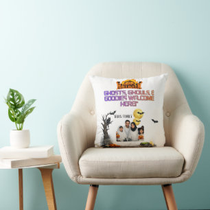 Coussin Enseigne de photo de famille personnalisée pour Ha