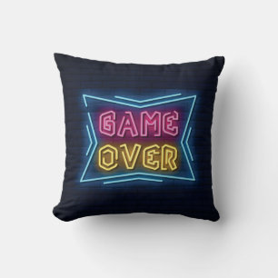 Coussin Enseigne simulée néon GAME OVER cool