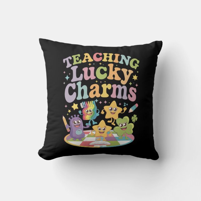 Coussin Enseignement Lucky Charms Enseignant St Patricks D (Recto)