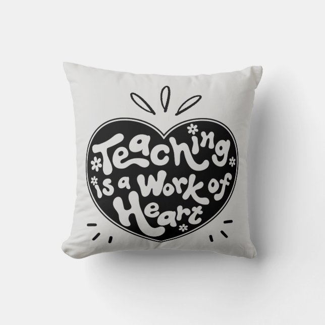 Coussin Enseigner est un travail du cœur (Recto)