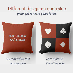 Coussin Enseignes de jeux de cartes et Jouez la main qui v