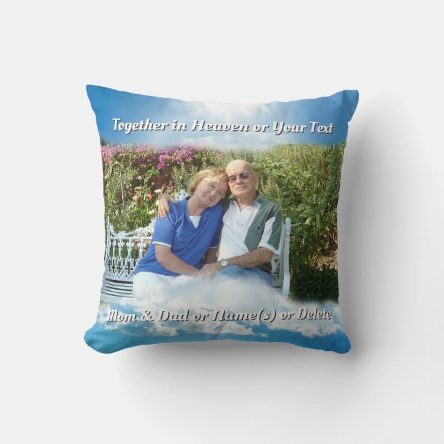 Coussin Ensemble au ciel, les cadeaux commémoratifs la per (Recto)