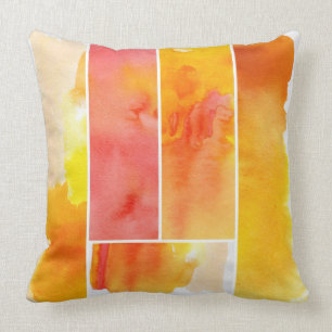 Coussin Ensemble d'aquarelle abstraite peint à la main