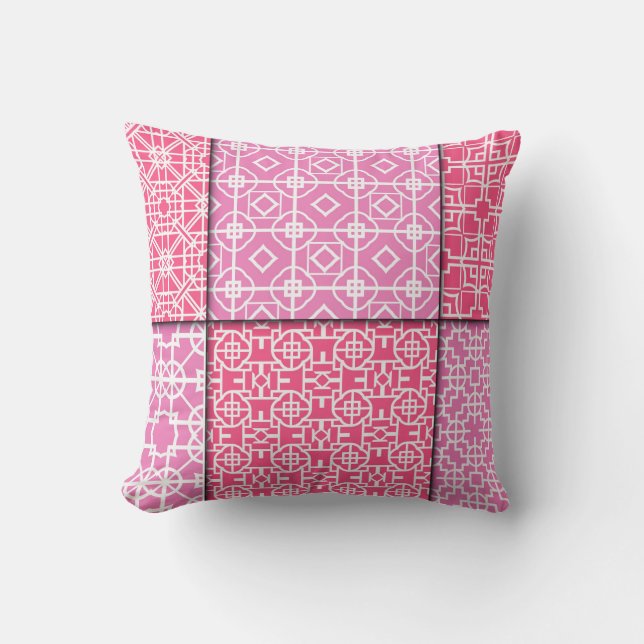 Coussin Ensemble de 6 motif géométrique transparent. Vinta (Recto)