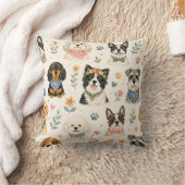 Coussin Ensemble de motifs de chien à l'aquarelle  (Couverture)