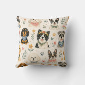 Coussin Ensemble de motifs de chien à l'aquarelle  (Verso)