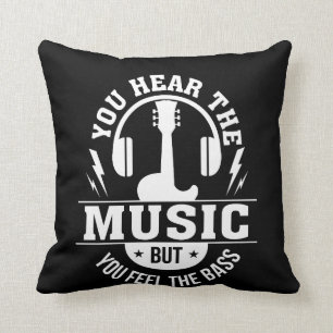 Coussin Entendez le joueur de guitare basse bas de