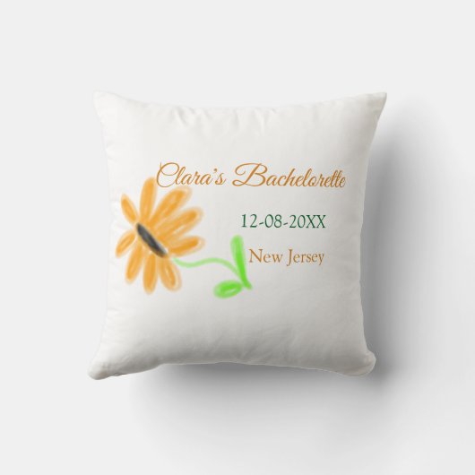 Coussin enterrement de vie de jeune fille ajouter nom date (Verso)