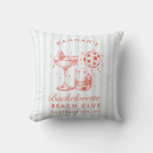 Coussin Enterrement de vie de jeune fille rayures orange e
