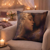 Coussin Entrelacés dans les étoiles et une étreinte d'amou