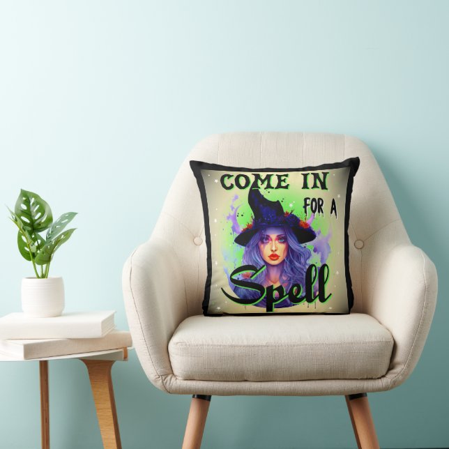 Coussin Entrez pour un sort _ Halloween (Chaise)