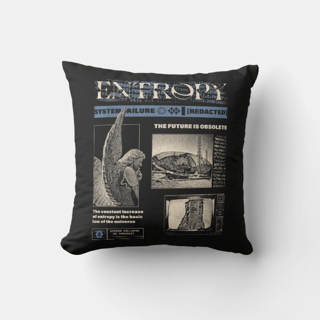 Coussin Entropie - Conception Brutaliste (Recto)