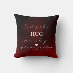 Coussin Envoyer un Gros Câlin Message d'Amour Personnalisé