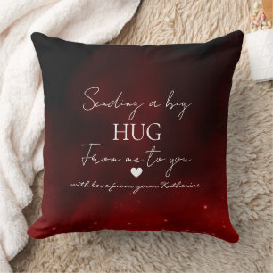 Coussin Envoyer un Gros Câlin Message d'Amour Personnalisé